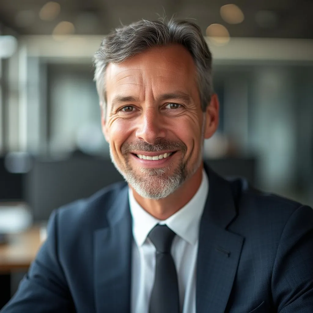 Retrato de empresario satisfecho
